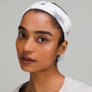 NEW Unisex Lululemon One-size Athletica Cotton White/Gray Terry Sports Headband